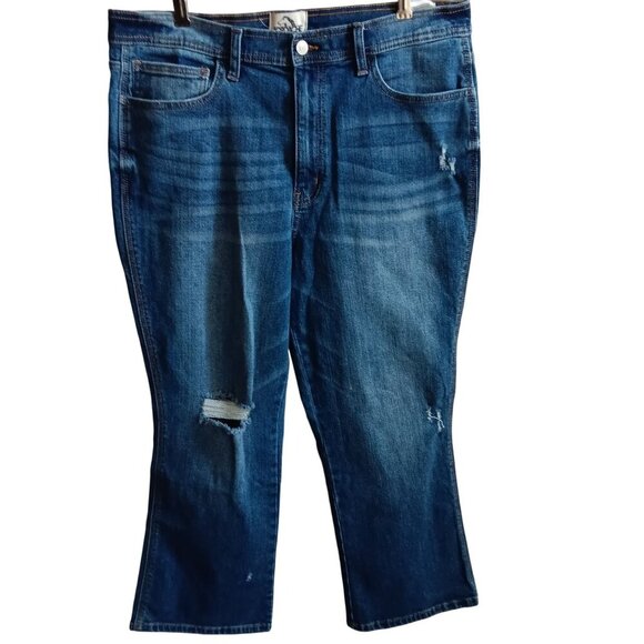 NWOT Jordache Vintage Womens Demi High Rise Crop Boot Cut Med Wash Jeans Sz 32 - Picture 2 of 4